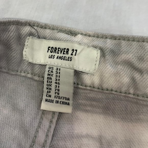 🌼 FOREVER 21 LOS ANGELES WOMENS DISTRESSED JEANS SHORTS SIZE 31 🌼 - Picture 4 of 7